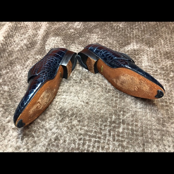 Blue alligator shoes - Picture 3 of 3